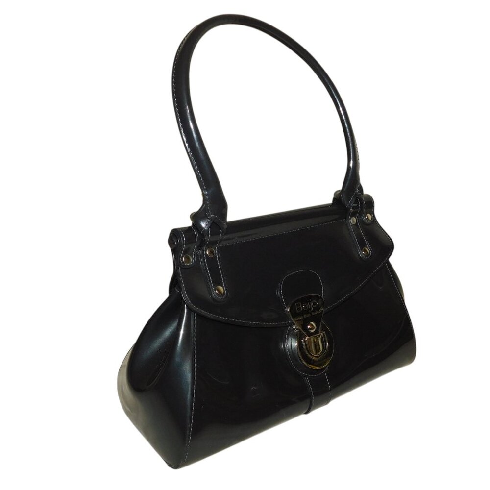 Beijo London Paris New York Handbag Charcoal Gray Purse - Picture 8 of 15